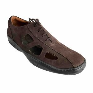 Michael Toschi Loafers 8.5 Brown Leather Lace-up Fisherman Breathable Oxfords